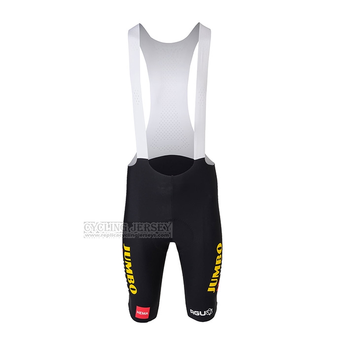 2022 Cycling Jersey Jumbo Visma Black Yellow Short Sleeve and Bib Short